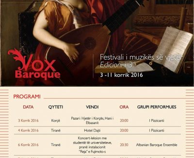 SiCRED mbështetës i festivalit Vox Baroque – EDICIONI III