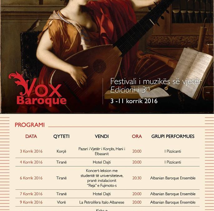 SiCRED mbështetës i festivalit Vox Baroque – EDICIONI III